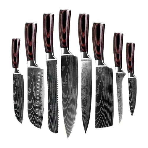 Kit Faca Profissional Padrão Damasco (8)