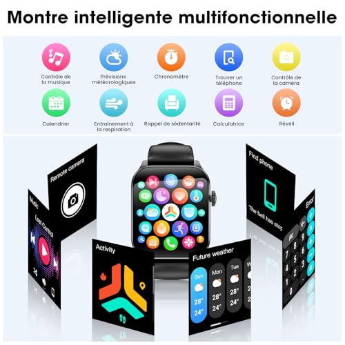 Haulvean Montre Connectée Homme Femme, 1,91" HD Écran Incurvé Smartwatch – vue 8