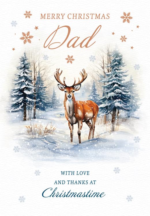 Christmas Card Merry Christmas Dad - 9 x 6 inches - Piccadilly Greetings