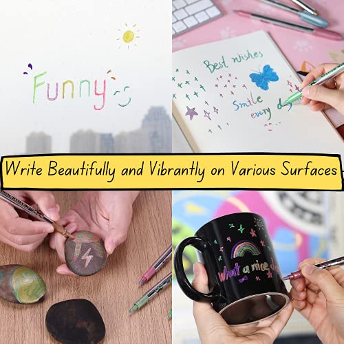 Mr. Pen- Metallic Paint Markers,10 Colors, Metallic Markers For Black Paper, Rock Painting, Card Making, Ceramics, Metal, Glass, Diy Photo Album, Scrapbooking Supplies, Metallic Non-Permanent Markers #TOP4