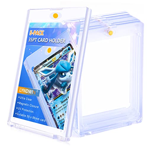 5 Pcs Magnetic Card Holder 35pt, 59*86mm Sammelkarten Hüllen Karten Rahmen Schutzhüllen Magnetisch Toploader Spielkarten Hülle Hartplastik für Spielkarten Sportkarten Baseball Fußball Karten Cover