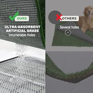 Dog Grass Pad with Tray Large 3423 Dog Potty with Ultra Absorbent Artificial Grass for Dogs with Hemmed Edge Pee Pads for Dogs Realistic Odor Free Dog Litter Box for Balcony