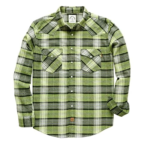 Dubinik® Camisa Franela Hombre Manga Larga Botón a Presión Western Vaquero Cover