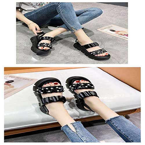 Women's Sports Sandals Buckle Platform Student Casual Beach Shoes Women Shoes(OneColor,37)3