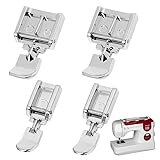 Reißverschlussfuß für Brother, Set mit 2 schmalen Universal-Clips, kompatibel mit Brother Singer Janome, Nähmaschine