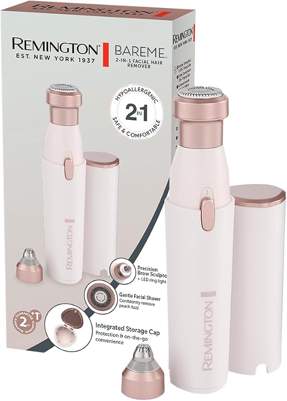 Remington BareMe 2-in-1 Removedor de Pelos Faciais à Prova d’Água Branco WFS200
