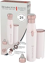 Remington Facial Hair Remover [2-in-1: Electric Facial Hair Razor & Eyebrow Trimmer] BareMe (Hair Removal Upper Lip, Chin & Cheeks, Waterproof, LED Light, USB-C, Brush, Protective Cap) WFS200