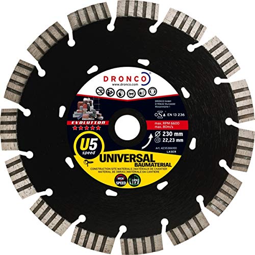 Disco de corte de diamante universal U5 de 300 mm para alta velocidad