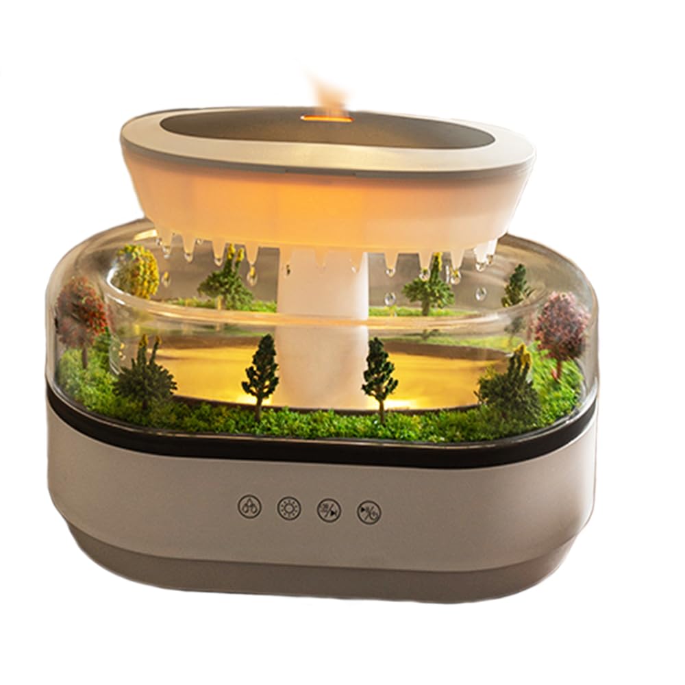 Humidificateur d'air goutte d'eau avec effet flamme et diffusion ultrasonique d'huiles essentielles