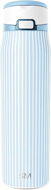Simple Modern Mesa Loop Water Bottle with Straw | 30oz Cup Holder Friendly Insulated Stainless Steel Bottles for Travel, Sports and School | Seaside Stripes