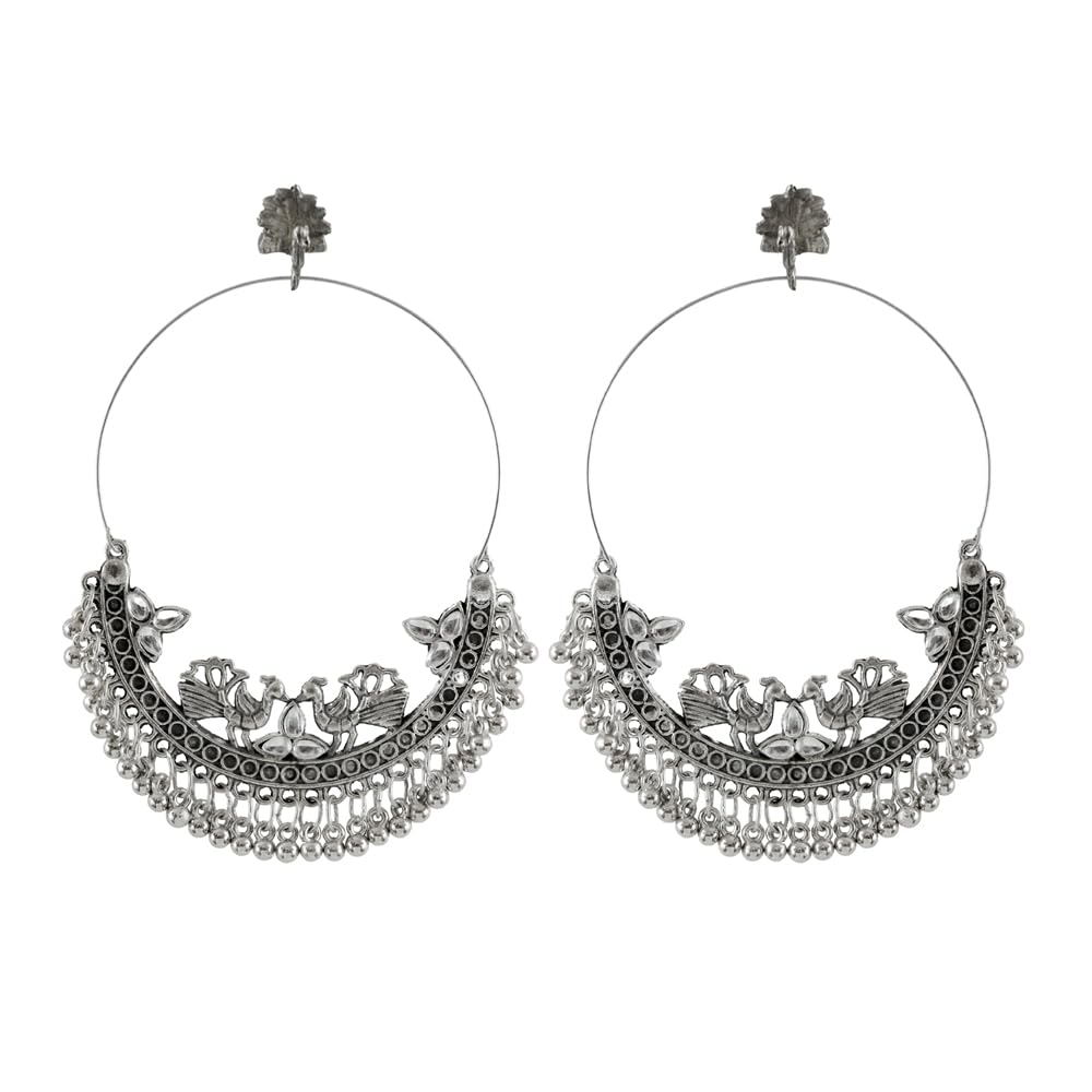 University Trendz Oxidized Silver Chandbali Dangler Hoop Earrings (B0CNH68C5R) Amazon Price History, Amazon Price Tracker