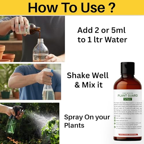 Image of Water-Soluble Neem Oil for Plants Insects Spray 250 Ml with Spray Gun | Plants & Garden | Indoor & Outdoor | Effective Against Aphids Thrips & Fungus|natural Pest & Insect Control Non-Stick Reusable