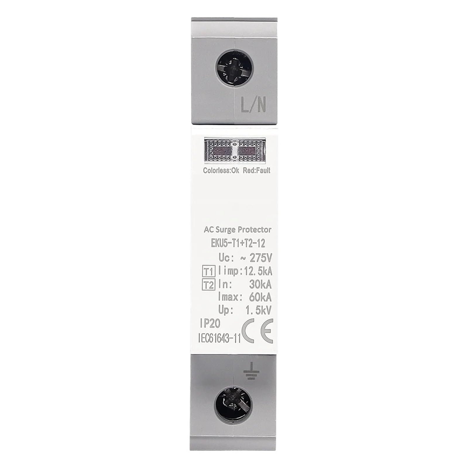 Leotnndq (T1 T2) 1P 275V Surge Protective Device 275V Protector Protection Type T1+T2 Ac 1P 20Ka~40Ka Eku5