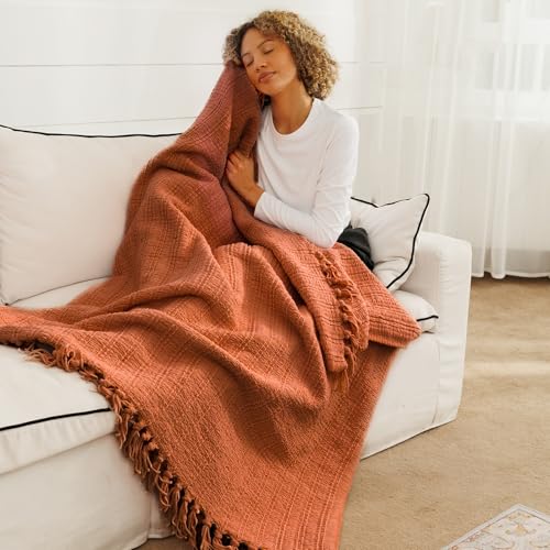NANPIPER Knit Blanket Ultra-Soft Cozy Throw Handknit Style for Couch,...
