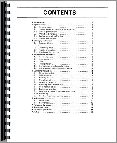 Kubota B8200E Tractor Operators Manual      Plastic Comb – January 1, 2013