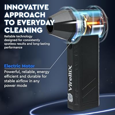 Powerful Electric Air Duster for PC - Turbojet 150000 RPM Air Blaster for Car Detailing - Rechargeable Air Duster for Electronics - for PS5 Dust Cleaner Handheld Blower Cordless - Soplador De Aire