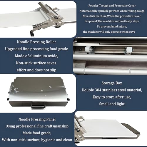 Máquina laminadora de masa manual para hornear croissant, diseño plegable de acero inoxidable para repostería y preparación de pastas