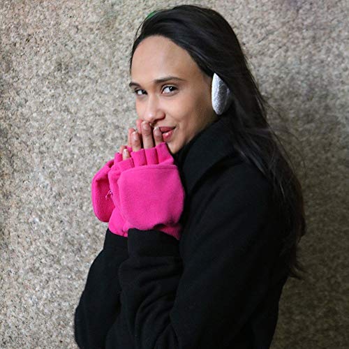 Sprigs Multi Mitt Fingerless Gloves With Adjustable Top & Cell Phone Pocket (Jet Black)