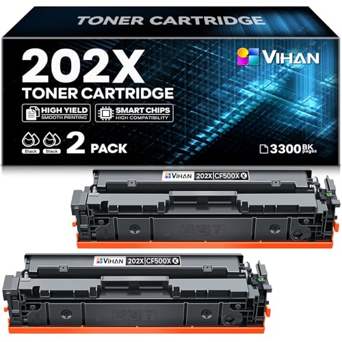 Image of 202X High Yield Toner Cartridges 2 Pack Replacement for HP 202X CF500X Toner Compatible with MFP M281fdw M281cdw M281fdn M254dw M254dn Printer