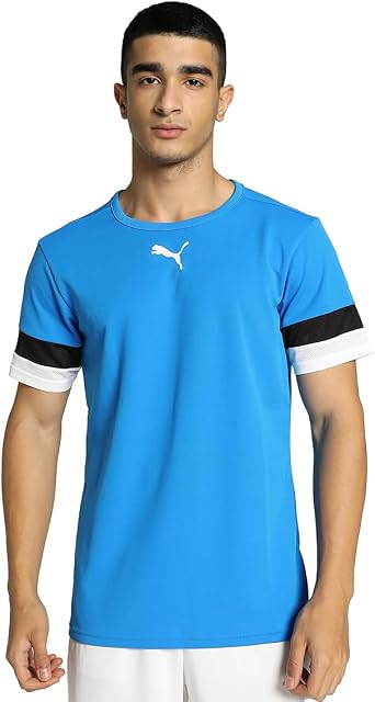 Puma Mężczyźni TeamRISE Koszulka, Electric Blue Lemonade/Black/White, M