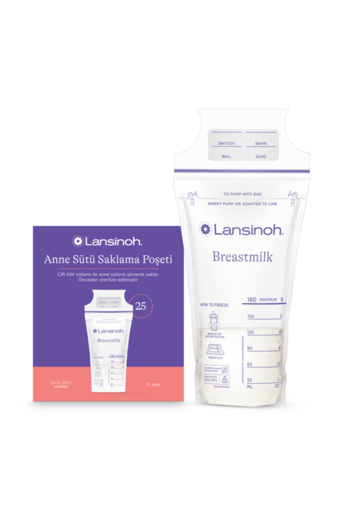 12 x Lansinoh 25 Breastmilk Storage Bags