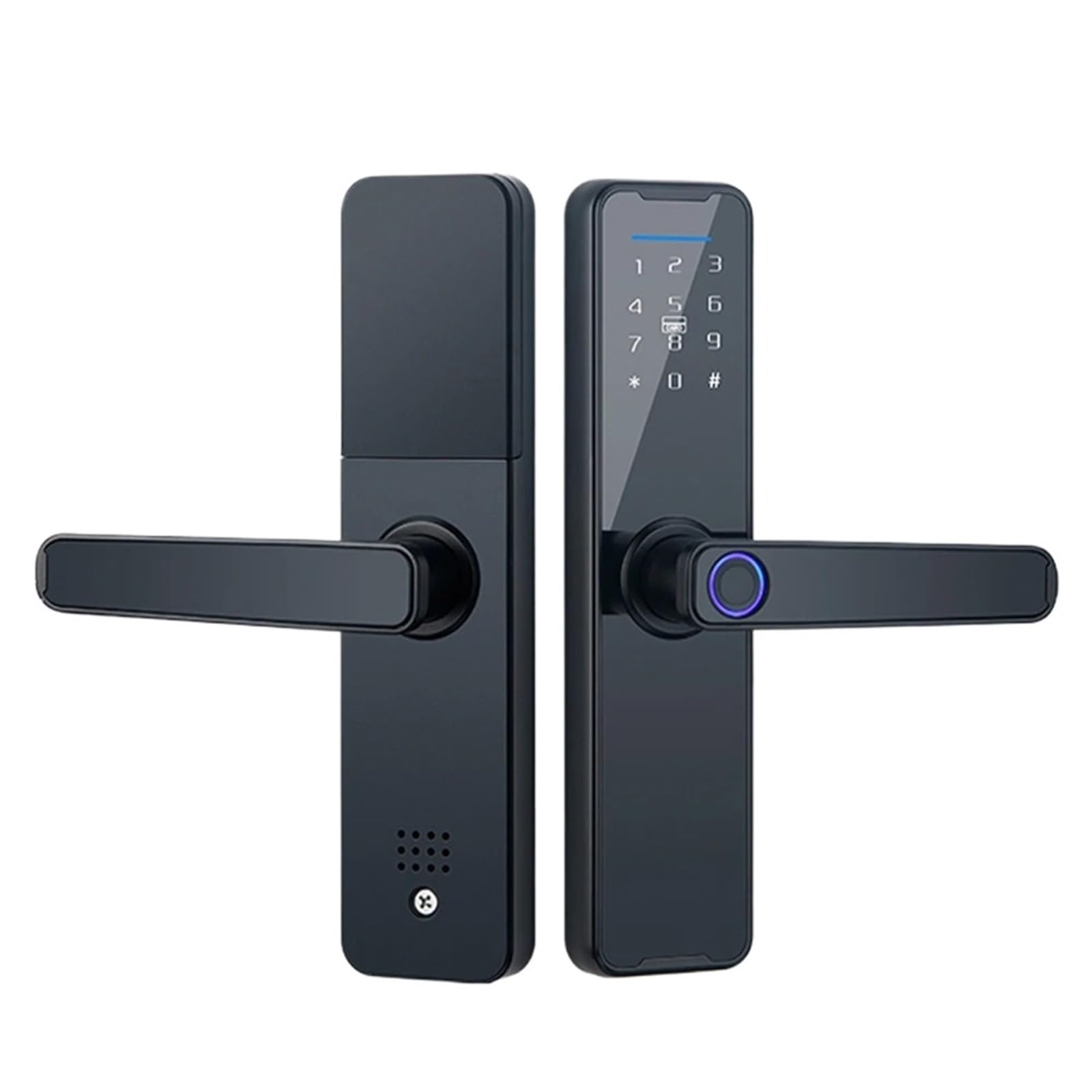 Smart Door Lock, Electronic Digital Smart Door Lock Biometric Fingerprint Password Remote Unlocking Keyless Office Apartment Door Lock(Double Tongue)