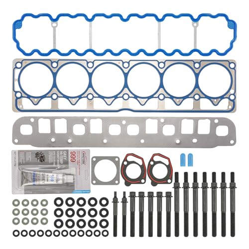 Image of KAX Engine Cylinder Head Gasket Set Compatible with Jeep Grand Cherokee 1999-2004, Wrangler 2000-2006, Cherokee 1999-2001 4.0L, Head Gasket Kit, OE# HS26211PT, HS9076PT-4, ES71102