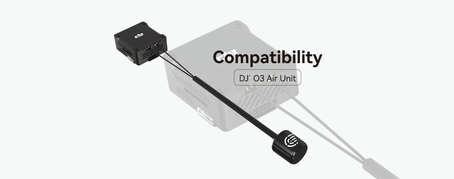 O3 - Antenna doppia da 5,8 GHz, lunghezza 170 mm, interfaccia UFL/IPEX, adattata all'unità d'aria O3, accessori per Runcam compatibile DJ I O3 (1 pezzo, nero-O3)