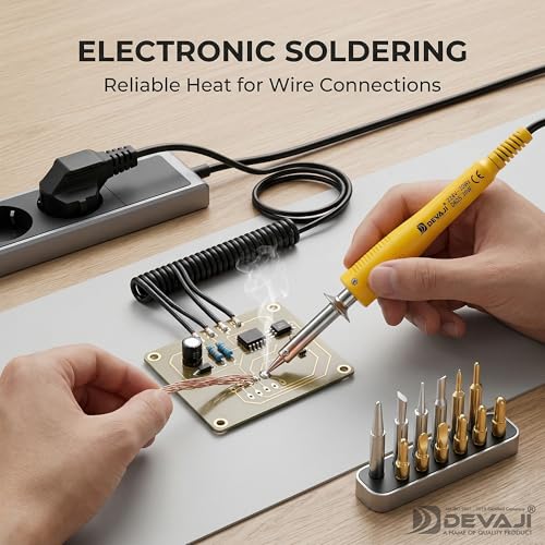Image of DEVAJI 625 14-in-1 Pyrography Kit 30W | Multi-Purpose Wood Burning & Pyrography Pen Tool | DIY Wood Carving, Leather Embossing, Crafting & Welding Kit | Electric Power | Soldering Iron