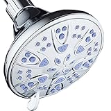 AquaDance Antimicrobial – Anti-Clog High-Pressure 6-Setting Shower Head with Microban Nozzle Protection from Growth of Mold, Mildew & Bacteria for Stronger Shower! 4' Sunset Blue