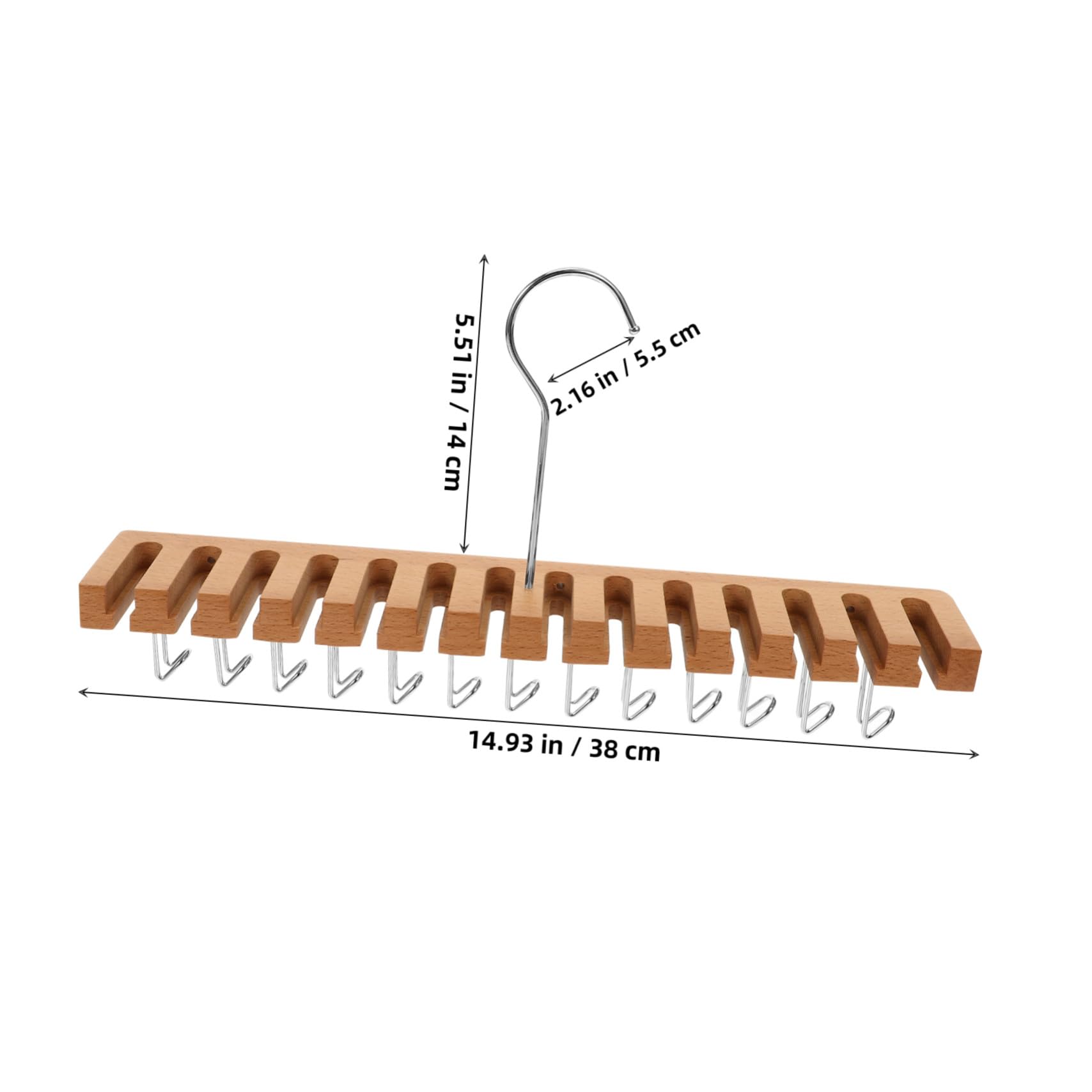 Holz Krawattenhalter mit 14 Slots, Khakifarben, für Kleiderschrank