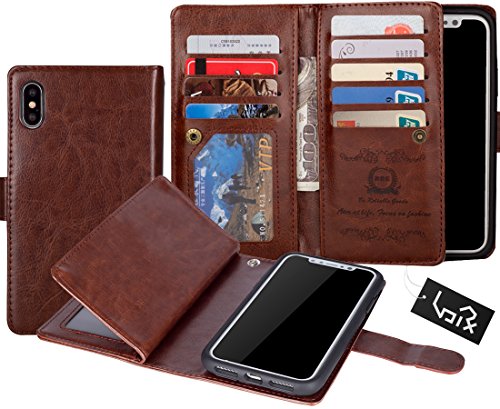 Urvoix for iPhone Xs Case, iPhone X Wallet Case, Leather Flip Card Holder
