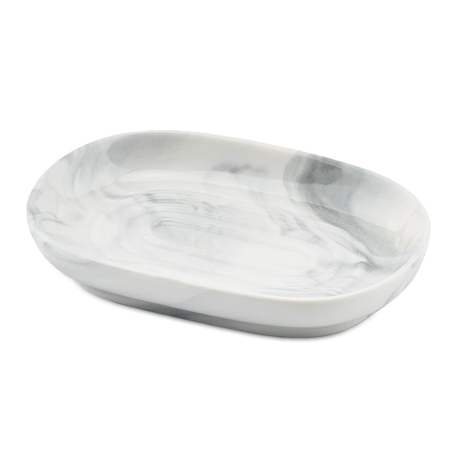 Anti Slip Ceramic Soap Dish – Marble Soap Dishes for Bathroom, Soap Tray Dish for Shower, Kitchen and Sink – Keep Soap Dry & Easy Cleaning – Moisture Proof and Mold Proof Soap Holder (Grey) — image 1