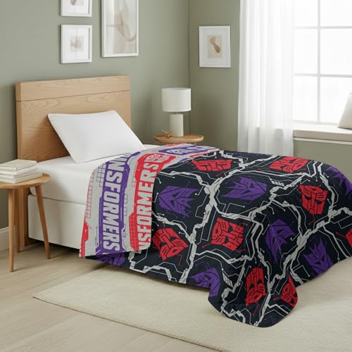 Image of Northwest Transformers Logo Quilted Blanket, Comfy Throw, Adults Boys Girls, Soft Lightweight Bedding for Bed, or Couch, 60 x 80 inches