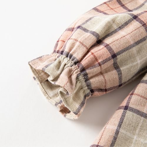 DAVE&BELLA Baby Girls Boho Dresses, Floral Print Playwear Smoked Dress for Toddler A-Line Cotton Casual Fall Winter Clothes4