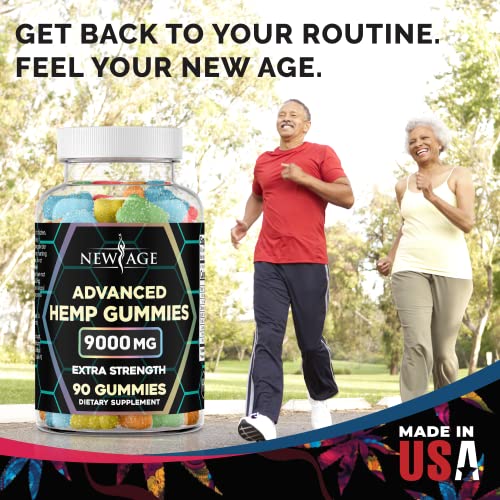 New Age Naturals Advanced Hemp Big Gummies 9000Mg - Natural Hemp Oil Infused Gummies (180 Gummies) (Pack Of 2) #TOP4