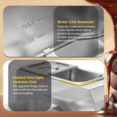 Máquina de templado de chocolate profesional en acero inoxidable con doble tanque 7