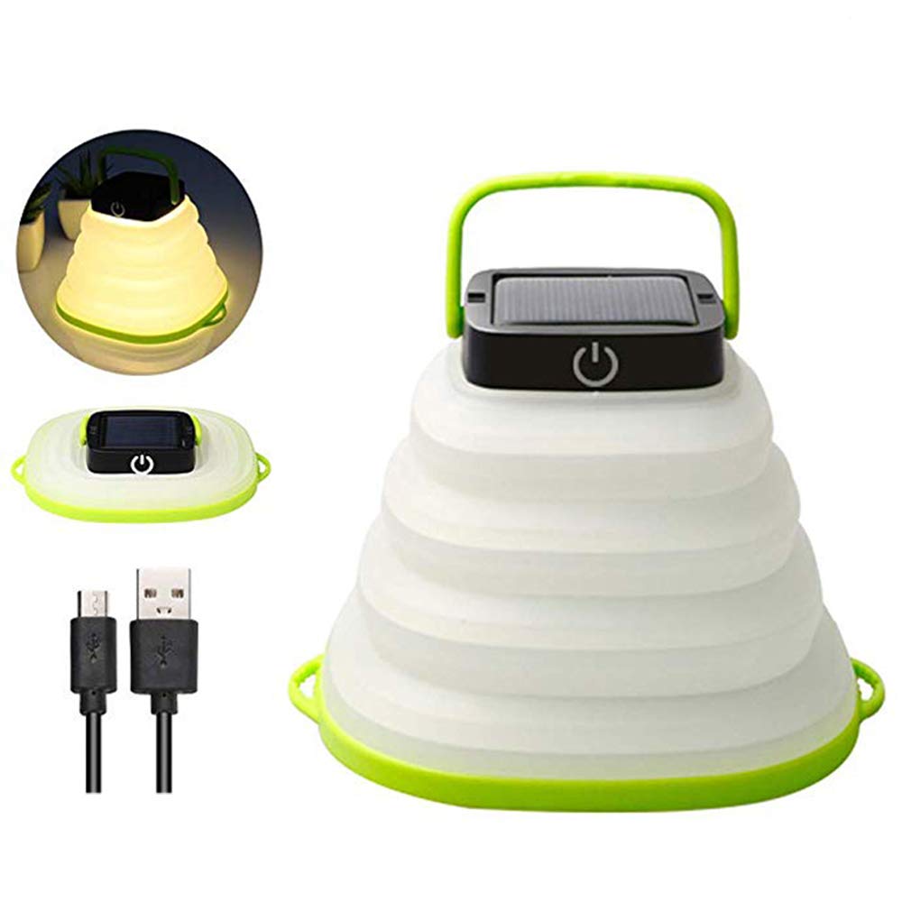 GL Led Camping Lantern Rechargeable Battery (Powered by Solar Panel and USB Charging) Collapsible Lantern for Outdoor Hiking Tent Garden (Water-Resistant)