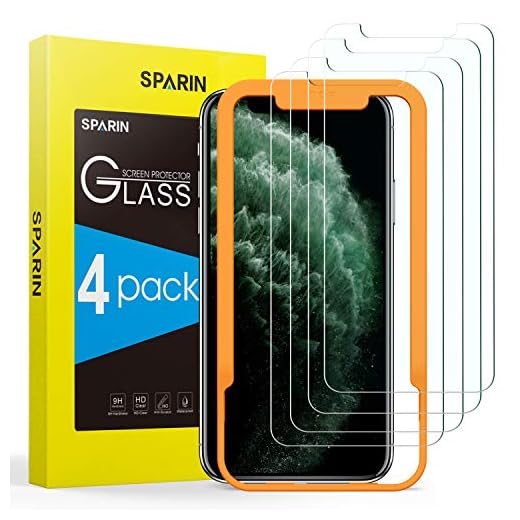 SPARIN 4 Pack Screen Protector Compatible with iPhone 11 Pro/iPhone Xs/iPhone X, Tempered Glass