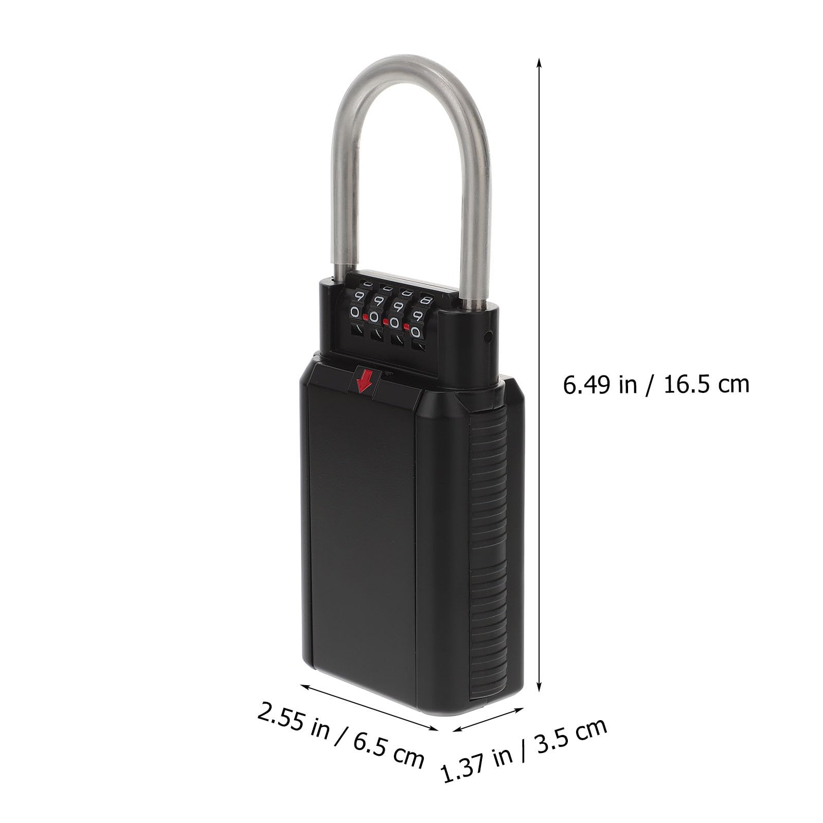 Caja fuerte de metal montada en la pared con cerradura combinada, interior espacioso para llaves y unidades, instalación sin herramientas, ideal para viajes y uso al aire libre.
