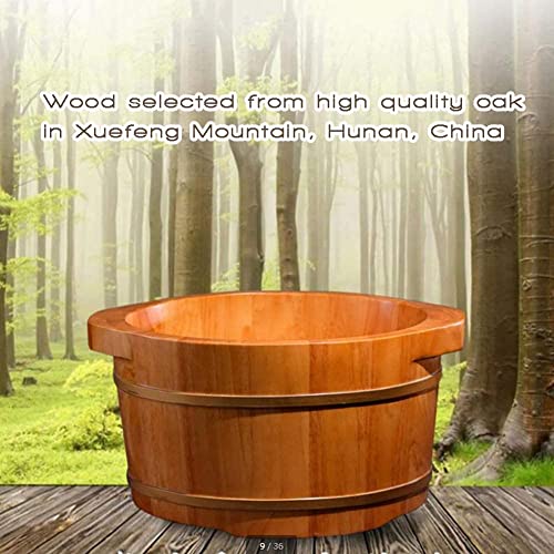 Cubeta de Madera Natural Roble para Spa de Pies miniatura 2