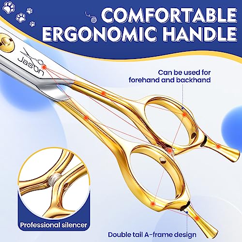 jason 75 inch curved scissors for dog grooming professional downward curved pet face trimming shears with symmetric handle sharp comfortable