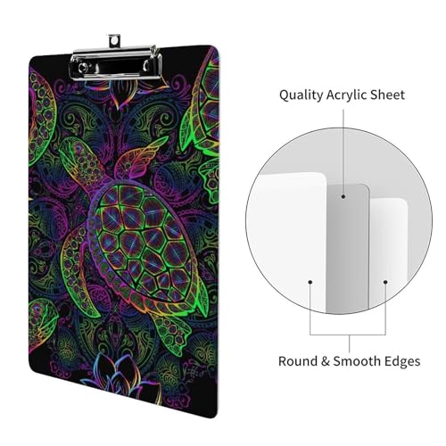 Porte document avec clip profil bas A4 design tortue planchettes à pince rigide - 3