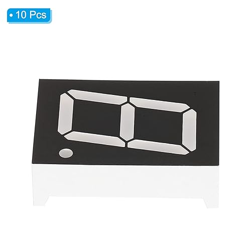 Miniatura 3 de PATIKIL Tubo digital con pantalla LED, paquete de 10 unidades de 7 segmentos, 10 pines, 1 broca, 0.9 x 1.3 x 0.4 pulgadas, ánodo común de 2.1 V,