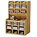 Organisateur de bureau en bois Boîte de support de stylo de papeterie de bureau multifonctionnelle pour rack de stockage de fournitures scolaires de bureau à domicile avec tiroir (Cerise-b16-2)