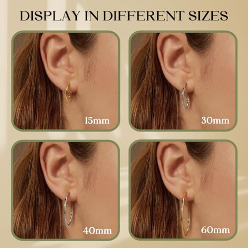 Magitaco 8 Pairs Clip On Hoop Earrings Stainless Steel Clip On Earrings for Women Fake Hoop Earring Spring Hoop Earring For Non-Pierced Ears3