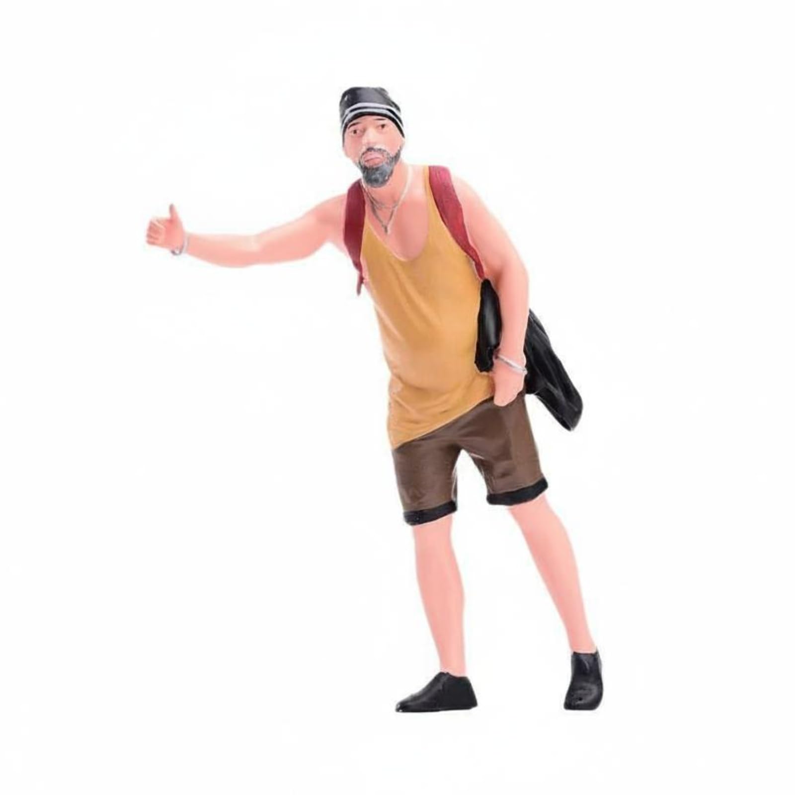 Figur mit Rucksack realistische Details Diorama Figur detailreich miniaturleute für Szene Display, 1/24 Fein Bemalt Mit Gesichtszügen