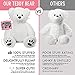 LotFancy Teddy Bear Stuffed Animal, 20 inch, White Teddy Bear Plush Toy, Cute Face with Big Footprints, Plushies Gifts for Girls, Girlfriend, Wife on Birthday, Easter Decoration