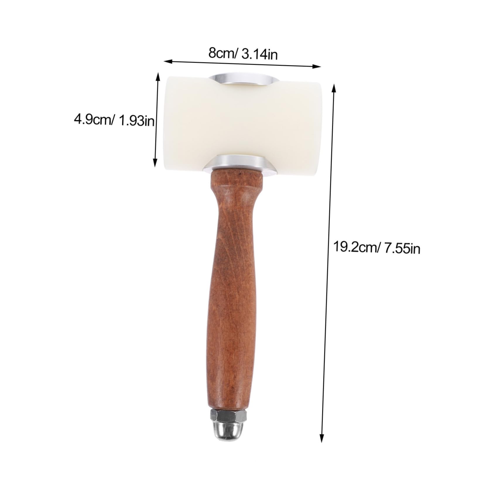 NUOBESTY Martello per Intaglio in Nylon Manico in Legno, Martello da Stampa Confortevole ed Efficiente per Lavorazione Pelle Fai-Da-Te