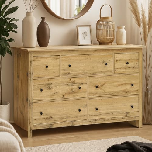 LARFOEK Cómoda con 7 cajones 152cm aparador